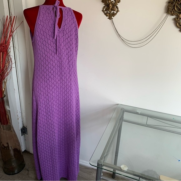 BOSTON PROPER PURPLE MIDI DRESS - Picture 4 of 14
